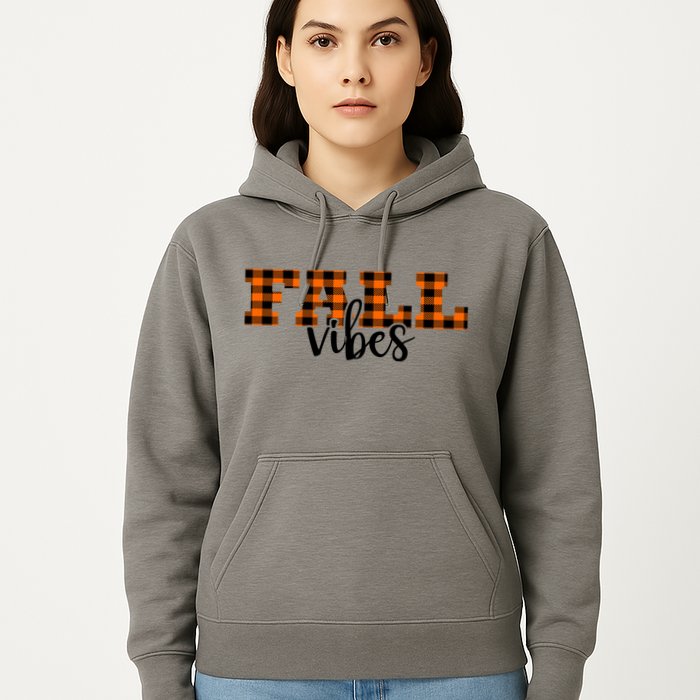 Fall Vibes Plaid October Hoodie