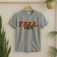 Fall Vibes Plaid October T-Shirt