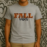 Fall Vibes Plaid October T-Shirt