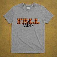 Fall Vibes Plaid October T-Shirt
