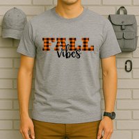 Fall Vibes Plaid October T-Shirt