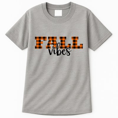 Fall Vibes Plaid October Tall T-Shirt