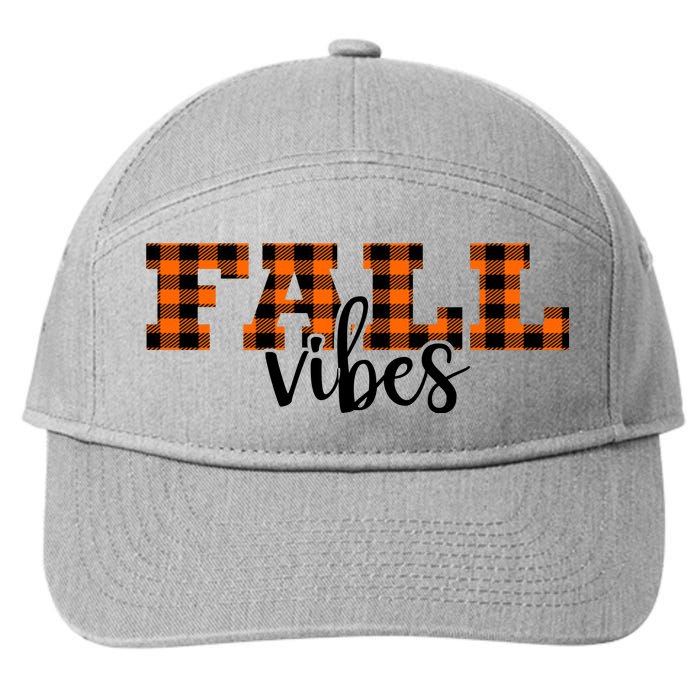 Fall Vibes Plaid October 7-Panel Snapback Hat