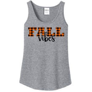 Fall Vibes Plaid October Ladies Essential Tank