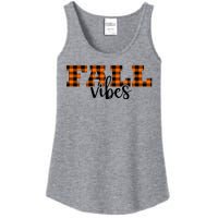 Fall Vibes Plaid October Ladies Essential Tank