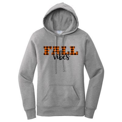Fall Vibes Plaid October Women's Pullover Hoodie