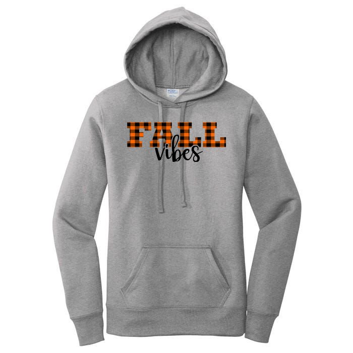 Fall Vibes Plaid October Women's Pullover Hoodie