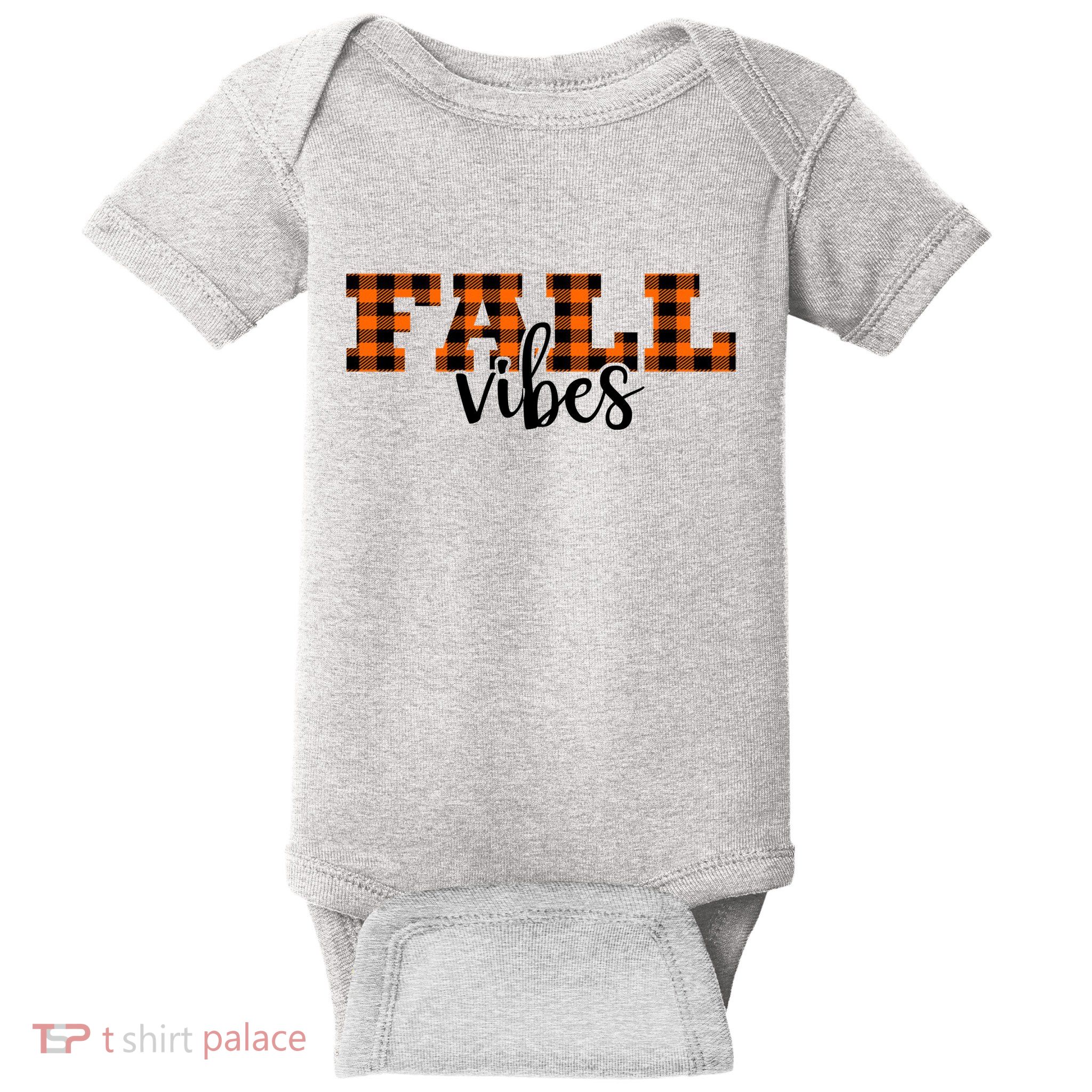 Fall Vibes Plaid October Baby Bodysuit