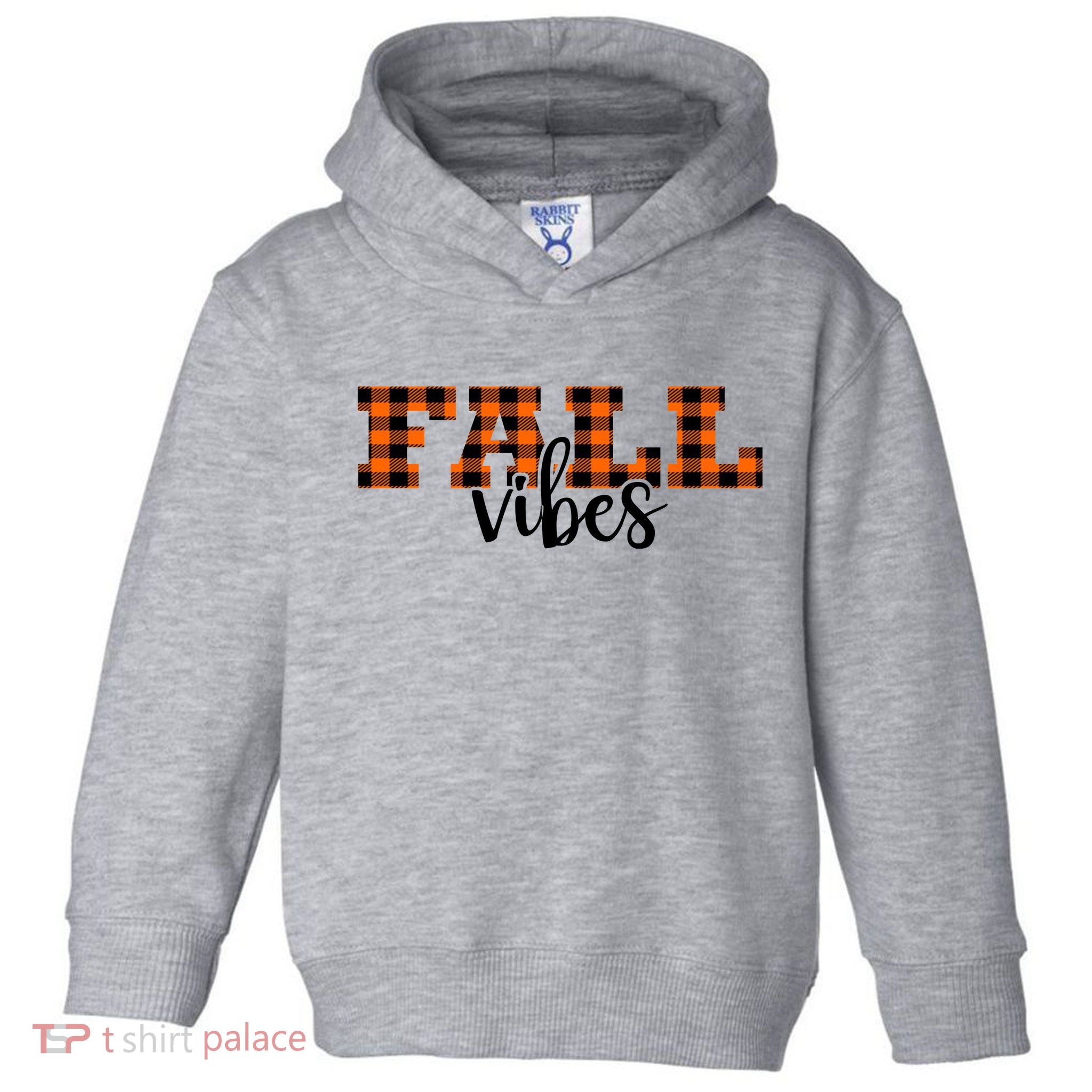 Fall Vibes Plaid October Toddler Hoodie