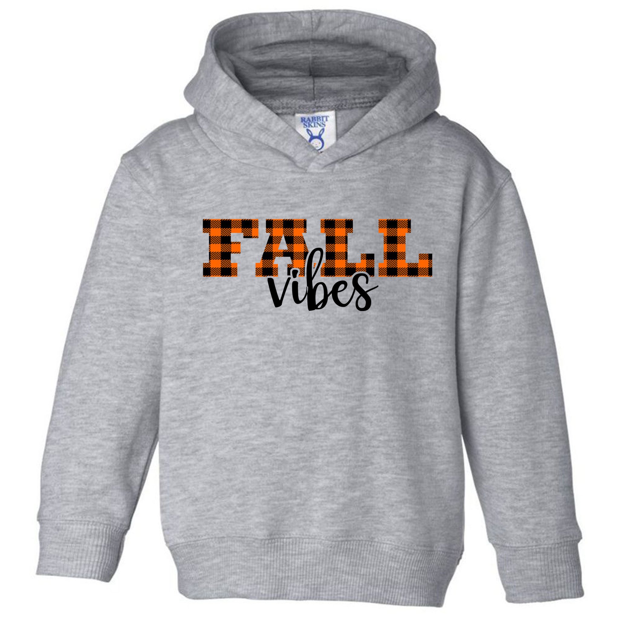 Fall Vibes Plaid October Toddler Hoodie