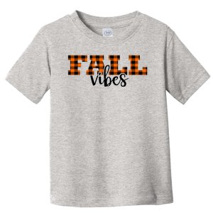 Fall Vibes Plaid October Toddler T-Shirt