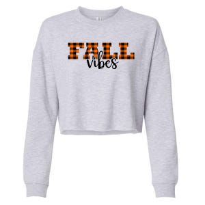 Fall Vibes Plaid October Cropped Pullover Crew