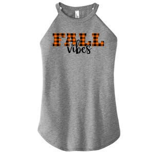 Fall Vibes Plaid October Women's Perfect Tri Rocker Tank