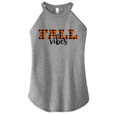 Fall Vibes Plaid October Women's Perfect Tri Rocker Tank