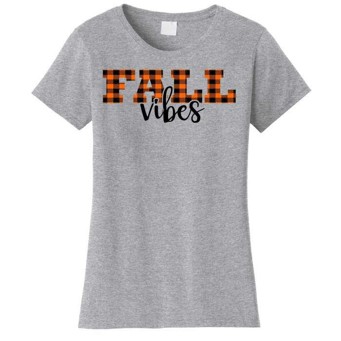 Fall Vibes Plaid October Women's T-Shirt