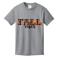 Fall Vibes Plaid October Kids T-Shirt