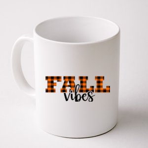 Fall Vibes Plaid October Coffee Mug