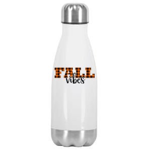 Fall Vibes Plaid October Stainless Steel Insulated Water Bottle