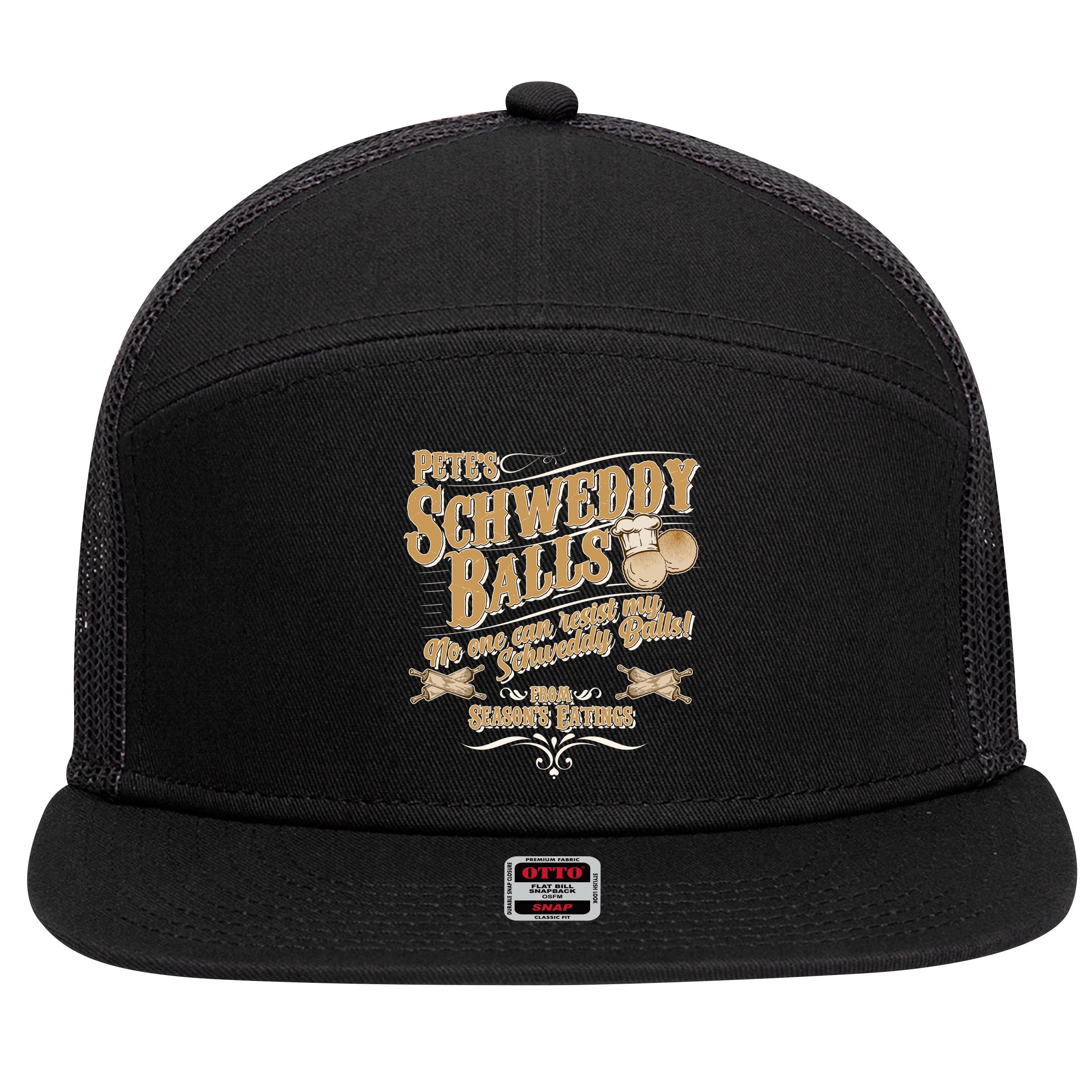 Funny Vintage Pete's Schweddy Balls 7 Panel Mesh Trucker Snapback Hat
