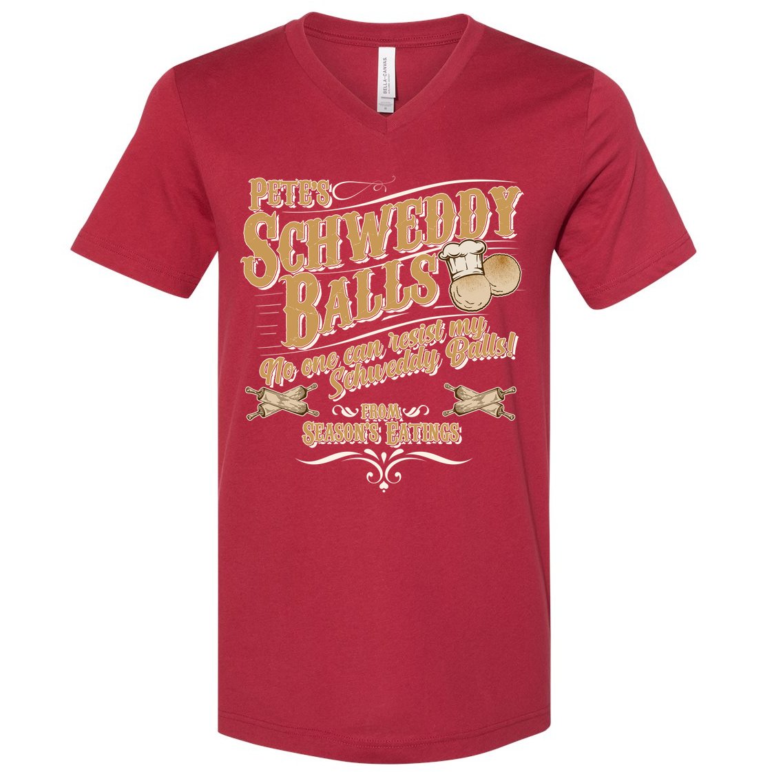 Funny Vintage Pete's Schweddy Balls V-Neck T-Shirt