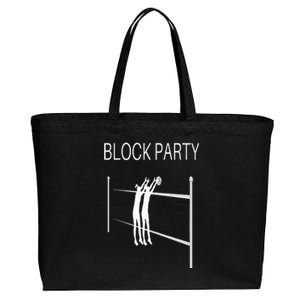 Funny Volleyball Players Block Party Cotton Canvas Jumbo Tote