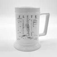 Flute Vintage Patent Flutist Flautist Drawing Print Beer Stein