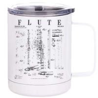 Flute Vintage Patent Flutist Flautist Drawing Print 12 oz Stainless Steel Tumbler Cup