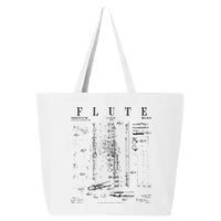 Flute Vintage Patent Flutist Flautist Drawing Print 25L Jumbo Tote