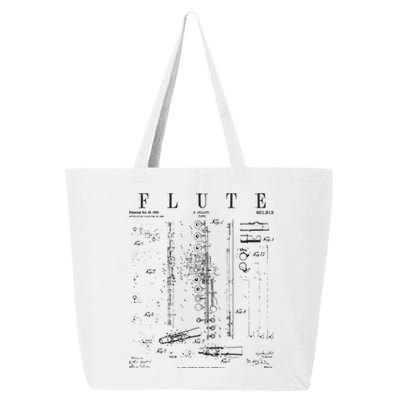 Flute Vintage Patent Flutist Flautist Drawing Print 25L Jumbo Tote