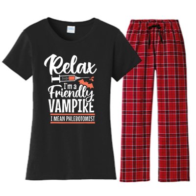 Funny Vampire Phlebotomist Phlebotomy Technician Tech Nurse Women's Flannel Pajama Set