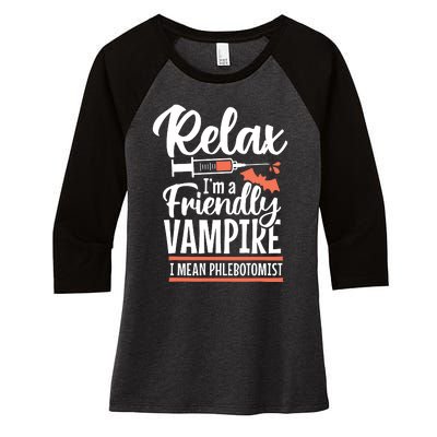 Funny Vampire Phlebotomist Phlebotomy Technician Tech Nurse Women's Tri-Blend 3/4-Sleeve Raglan Shirt