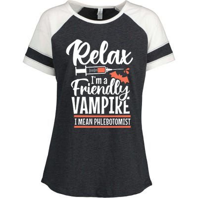 Funny Vampire Phlebotomist Phlebotomy Technician Tech Nurse Enza Ladies Jersey Colorblock Tee