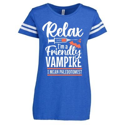 Funny Vampire Phlebotomist Phlebotomy Technician Tech Nurse Enza Ladies Jersey Football T-Shirt