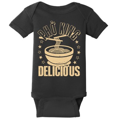 Funny Vintage PHO King Delicious Baby Bodysuit