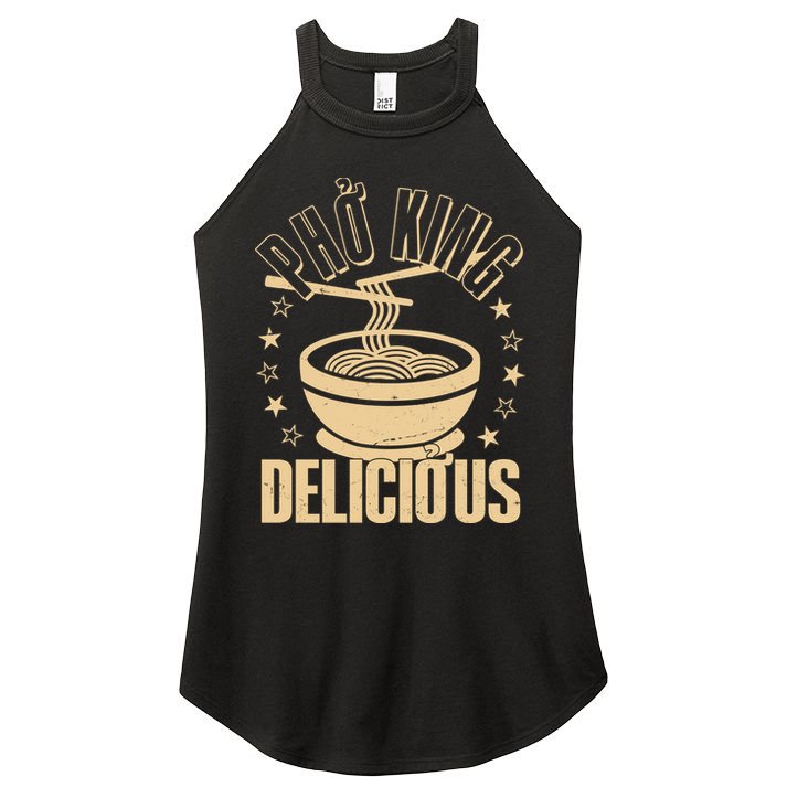 Funny Vintage PHO King Delicious Women's Perfect Tri Rocker Tank