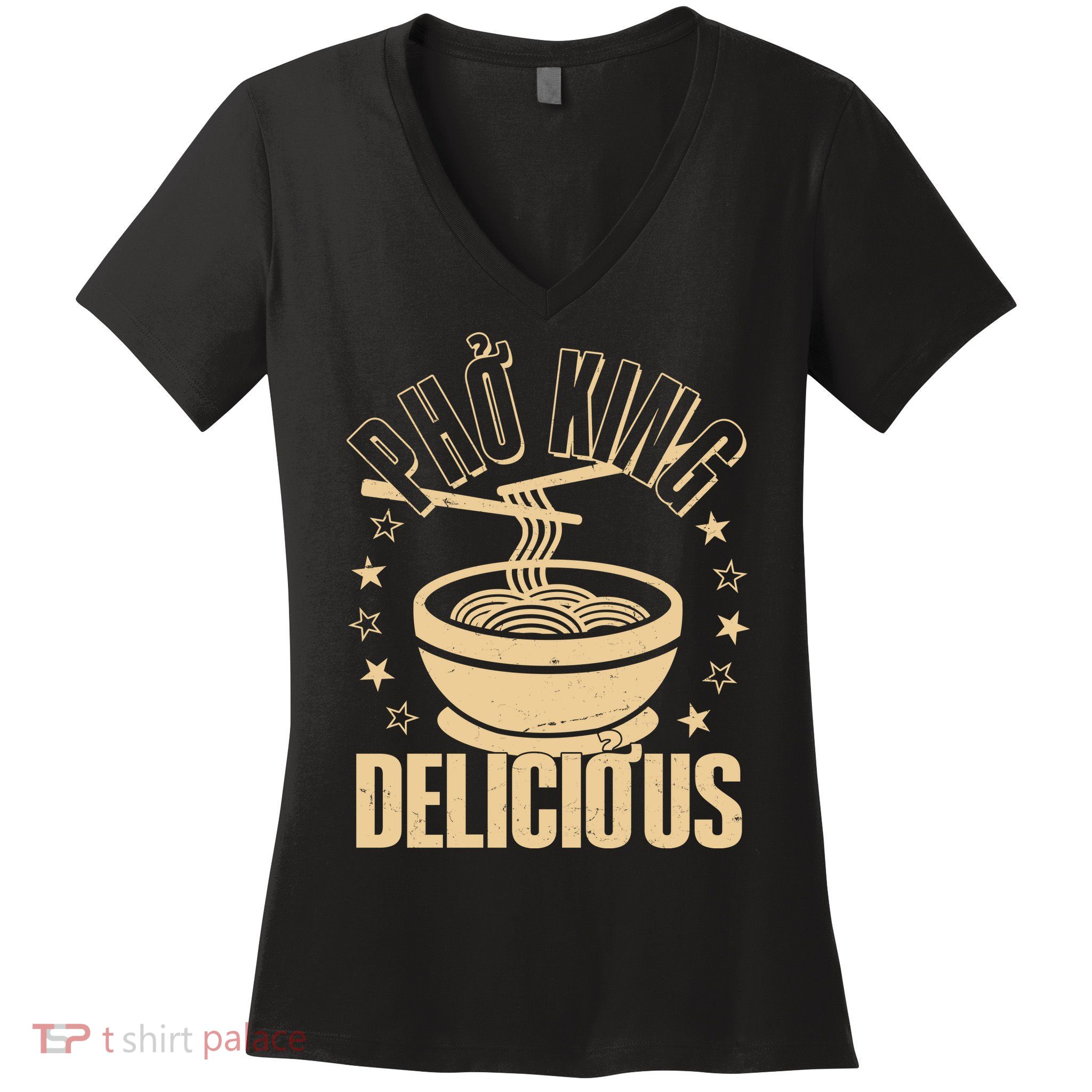 Funny Vintage PHO King Delicious Women's V-Neck T-Shirt