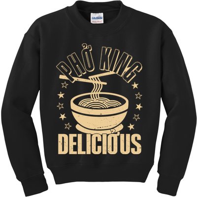 Funny Vintage PHO King Delicious Kids Sweatshirt