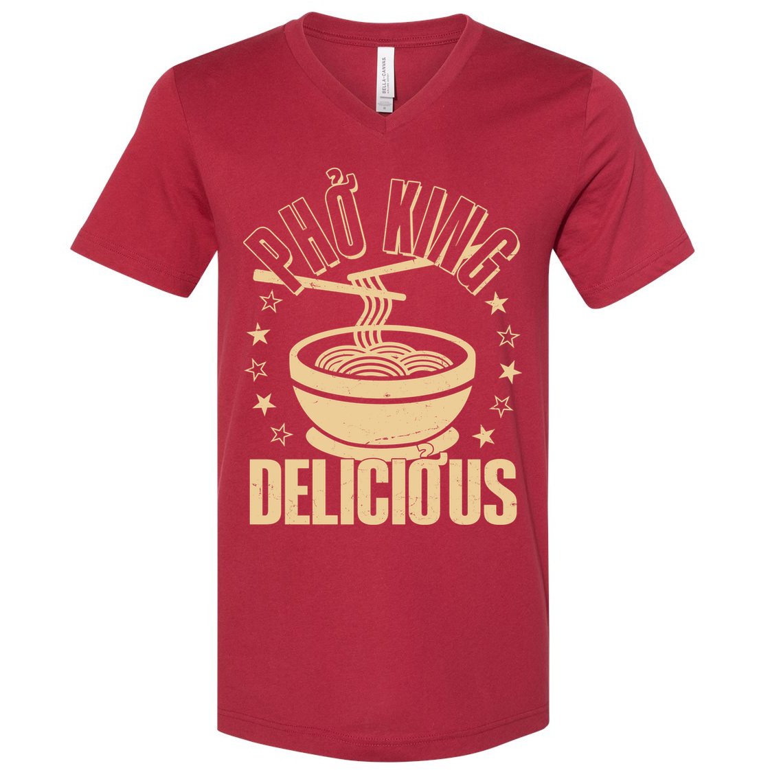 Funny Vintage PHO King Delicious V-Neck T-Shirt