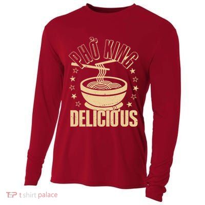 Funny Vintage PHO King Delicious Cooling Performance Long Sleeve Crew