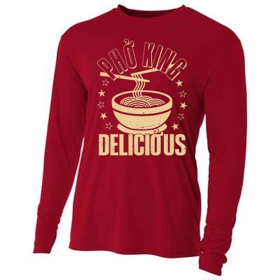 Funny Vintage PHO King Delicious Cooling Performance Long Sleeve Crew