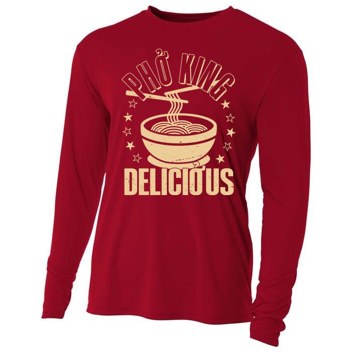 Funny Vintage PHO King Delicious Cooling Performance Long Sleeve Crew