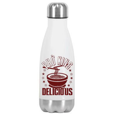 Funny Vintage PHO King Delicious Stainless Steel Insulated Water Bottle