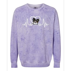 Funny Valentines Papillion Heart Puppy Dog Lover Colorblast Crewneck Sweatshirt