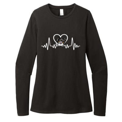 Funny Valentines Papillion Heart Puppy Dog Lover Womens CVC Long Sleeve Shirt