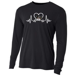 Funny Valentines Papillion Heart Puppy Dog Lover Cooling Performance Long Sleeve Crew