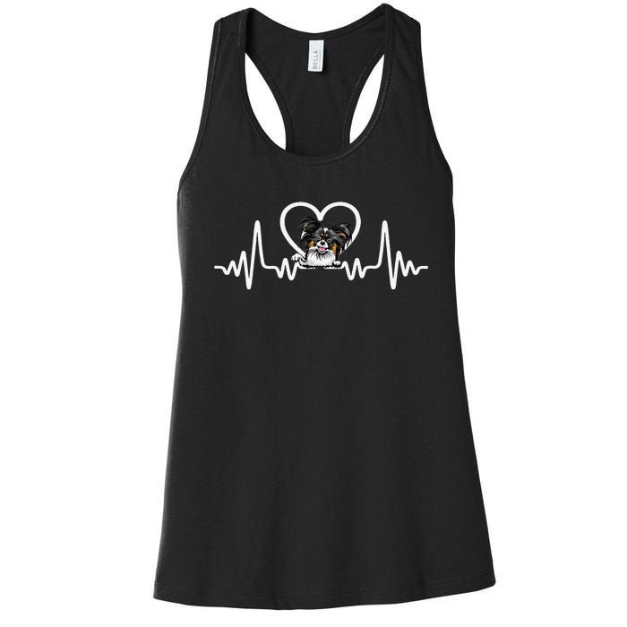 Funny Valentines Papillion Heart Puppy Dog Lover Women's Racerback Tank