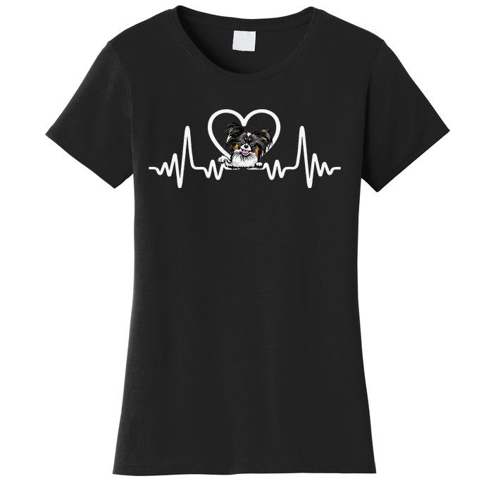 Funny Valentines Papillion Heart Puppy Dog Lover Women's T-Shirt