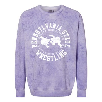 Funny Vintage Pennsylvania State Wrestling Logo Gift Colorblast Crewneck Sweatshirt