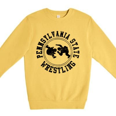 Funny Vintage Pennsylvania State Wrestling Logo Gift Premium Crewneck Sweatshirt