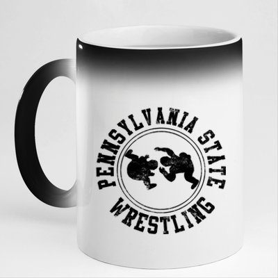 Funny Vintage Pennsylvania State Wrestling Logo Gift 11oz Black Color Changing Mug